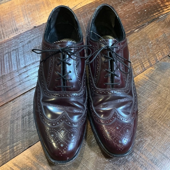 Florsheim Lexington Burgundy Leather Wingtip Oxford Dress Shoes Men’s Size 10C main image 4